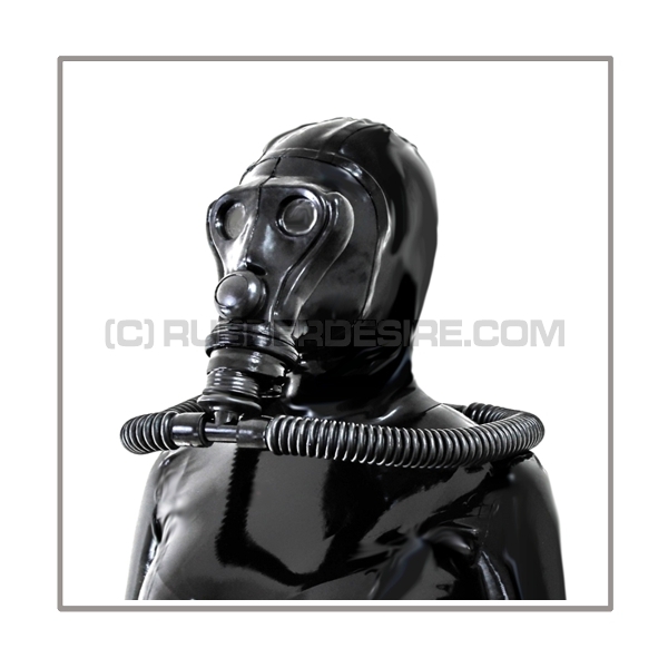 Deluxe SIMIAN gasmask-zipperhood-system PROTECT-A with ringtube-set and rebreathing-bag